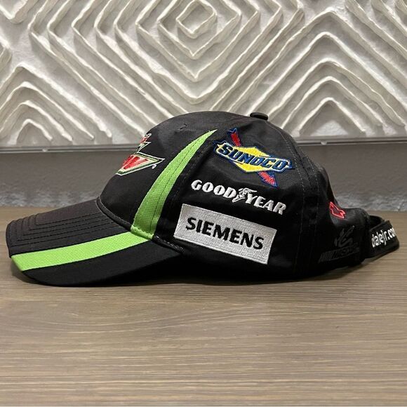 Dale JR Chase Authentics Black Diet Mountain Dew Sunoco Goodyear Nascar Cap Hat - Picture 2 of 5